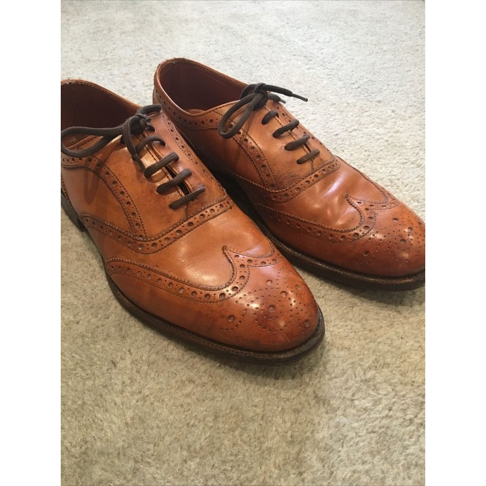 Joseph Cheaney Turner Brogue Oxford Dress Shoes in Tan Brown Leather Handmade UK